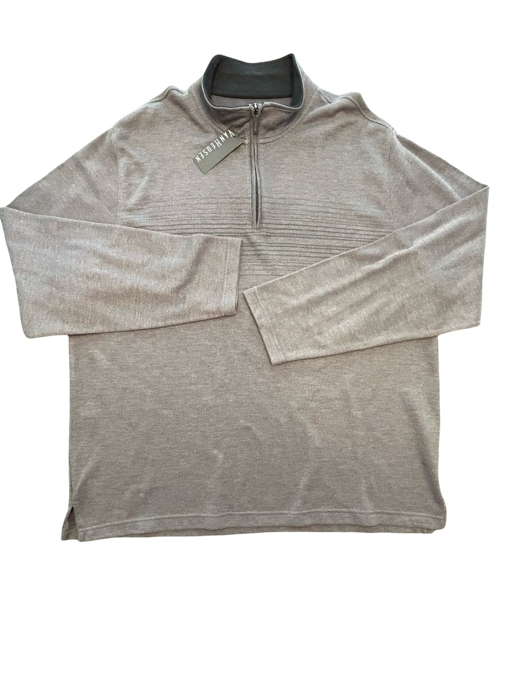 Men’s Van Heusen Quarter-Zip Sweater gray XXL NWT business casual preppy simple